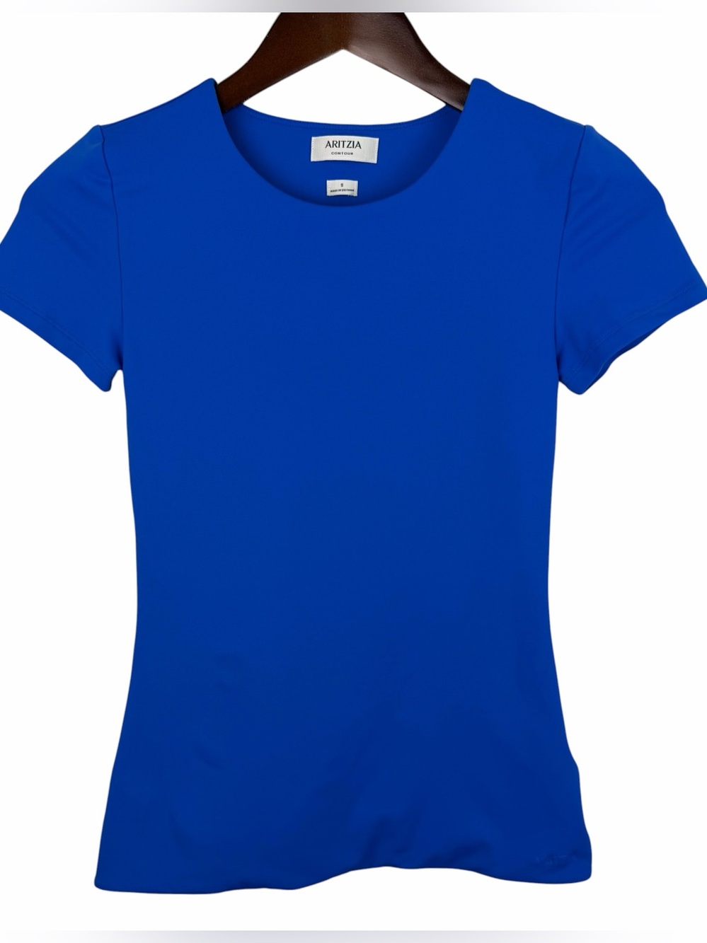 Aritzia | Royal Blue Contour Short Sleeve Crew Neck Top